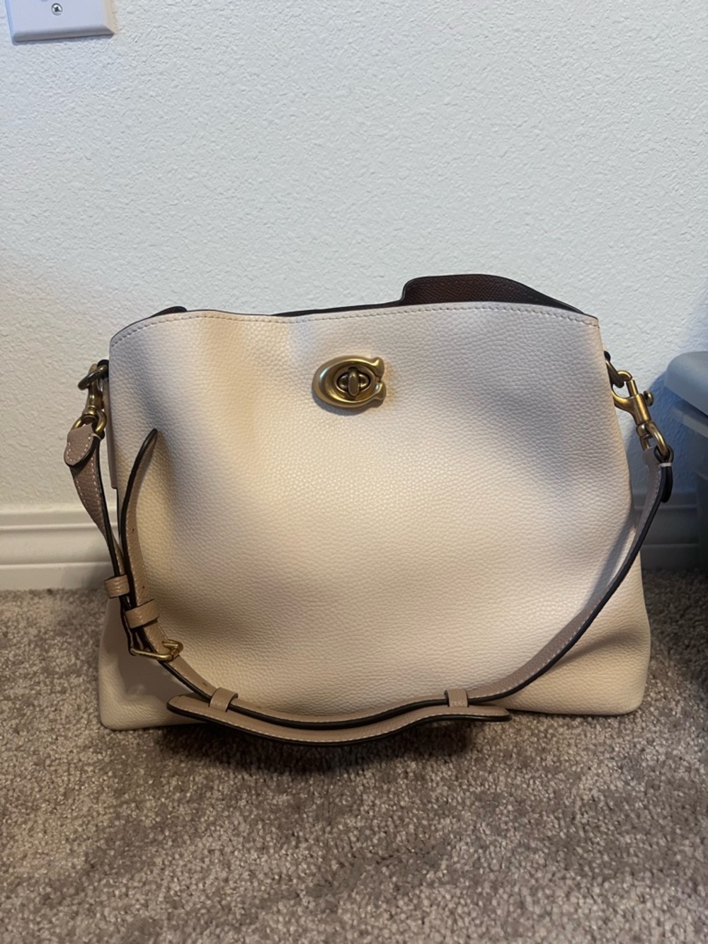 Coach Willow Shoulder Bag in Colorblock Pebble Leather